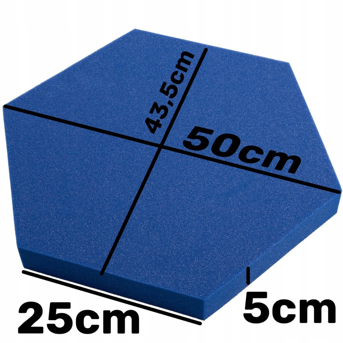 Akustischer selbstverlöschender Schaumstoff Hexagon blau 50x50cmx5cm megamix